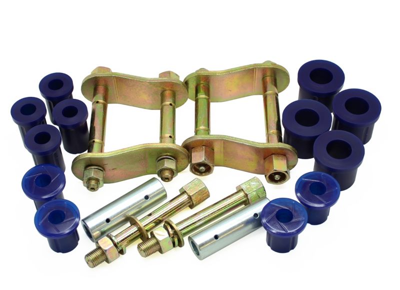 Greaseable shackle and bush kit
