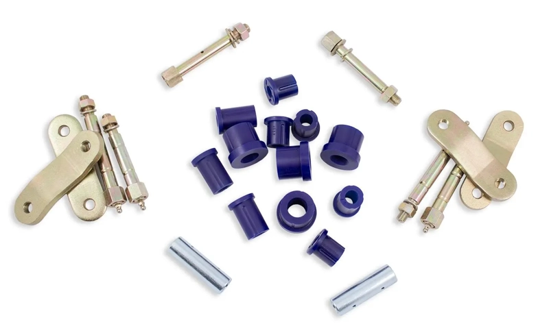 Greaseable shackle and bush kit