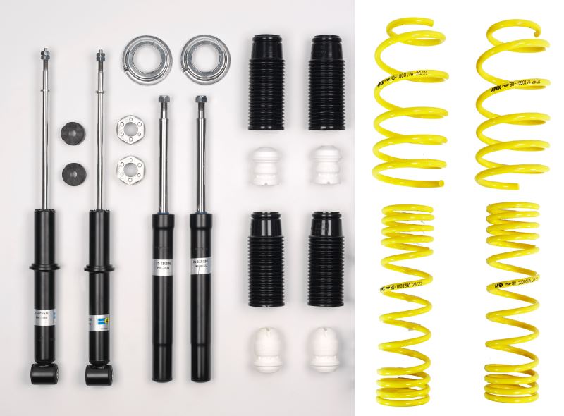 Apex Lowering Springs, Bilstein Gas Shocks Dampers, Bumpstop Kit